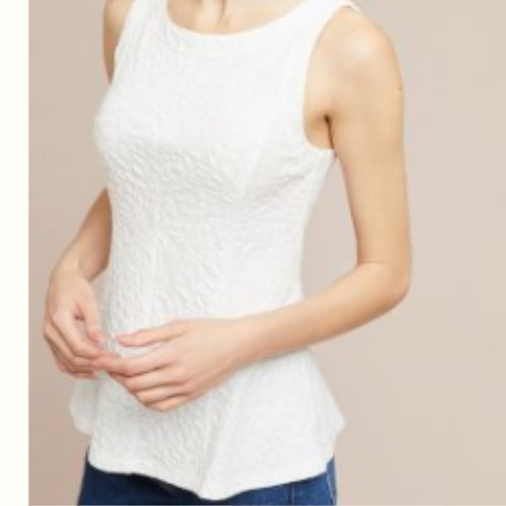 Anthropologie Seamed & Textured Tank